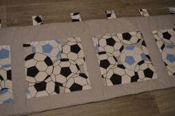 Velký kapsář na zeď 200x50 cm - světle šedá Fotbal
