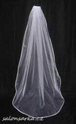 Svatební závoj lemovaný 3 m  - bílá