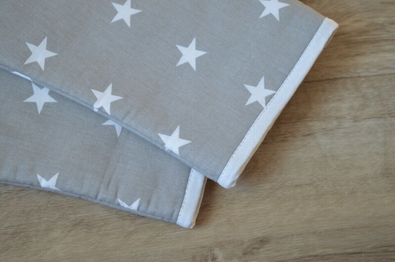 Kuchyňská rukavice Bílá hvězda na šedé 2 ks