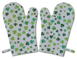 Kuchyňská chňapka Čtyřlístek na bílé