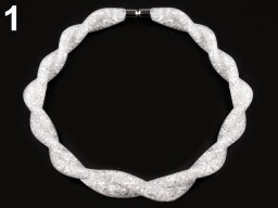 Dutinkový náhrdelník kroucený bílá