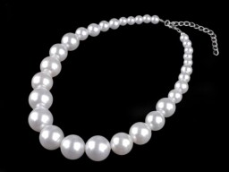 Perlový náhrdelník - bílá