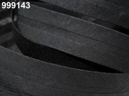 Šikmý proužek bavlněný šíře 20 mm zažehlený - černá