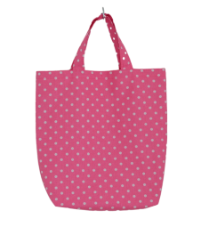 Dětská bavlněná nákupní taška Bílý puntík na růžové