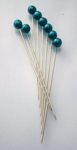 Špendlík s tyrkysovou hlavičkou 65 mm (tyrkysový špendlík)