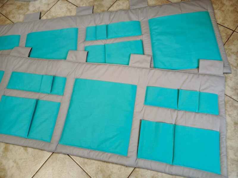 Kapsář na zeď šedá/mentol 2 ks ZAKÁZKA