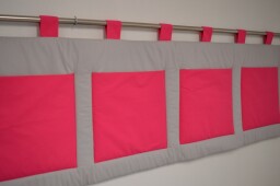 Velký kapsář na zeď 200x50 cm - Tmavě růžová na šedé