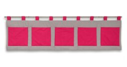 Velký kapsář na zeď 200x50 cm tmavě růžová na šedé