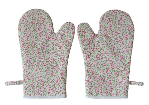 Kuchyňské chňapky/rukavice Kvítí na bílé 2 ks
