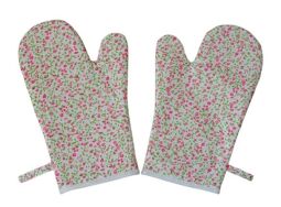Kuchyňské chňapky/rukavice Kvítí na bílé 2 ks