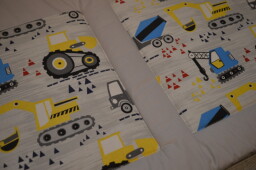 Velký kapsář na zeď 200x50 cm světle šedá Stavební stroje