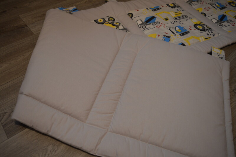 Velký kapsář na zeď 200x50 cm světle šedá Stavební stroje