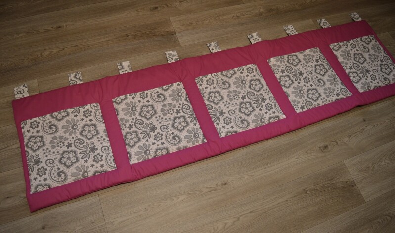 Kapsář na zeď za postel 200 x 50 cm fuchsiová Krajka