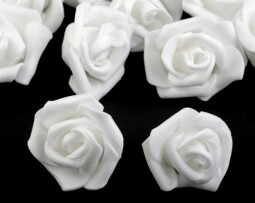 Pěnová růže Ø4 cm - bílá