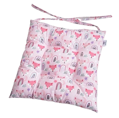 Podsedák na školní židli 33x33 cm světle růžové lišky