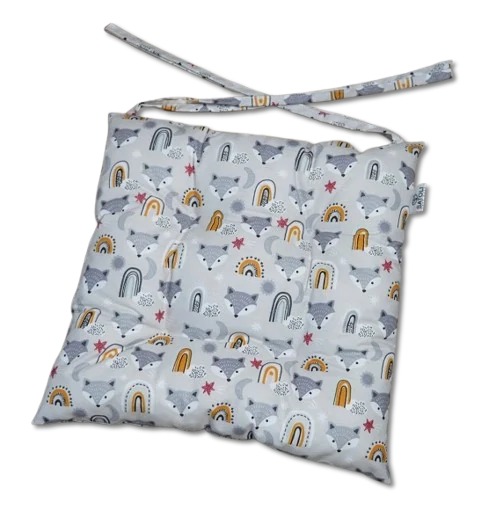 Podsedák na školní židli 33x33 cm lišky na šedé