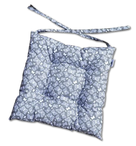 Podsedák na školní židli 33x33 cm motýlci na tmavě šedé