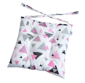 Podsedák na židli do školy 33x33 cm trojúhelníky na bílé