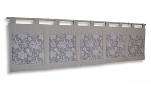 Velký kapsář na zeď 200x50 cm světle šedá krajka