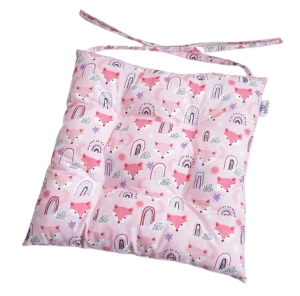 Podsedák na školní židli 33x33 cm světle růžové lišky