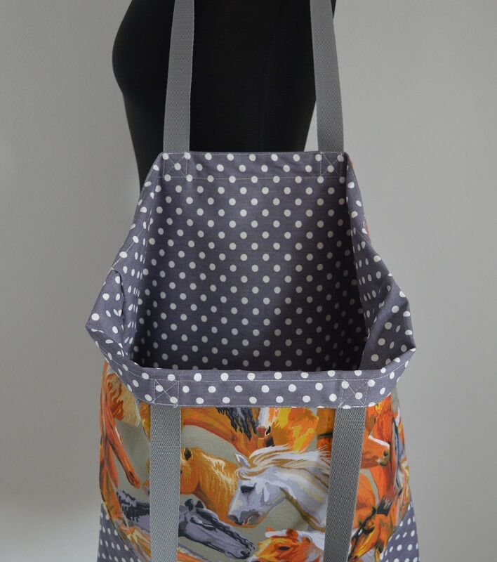 Dámská bavlněná nákupní taška koníci