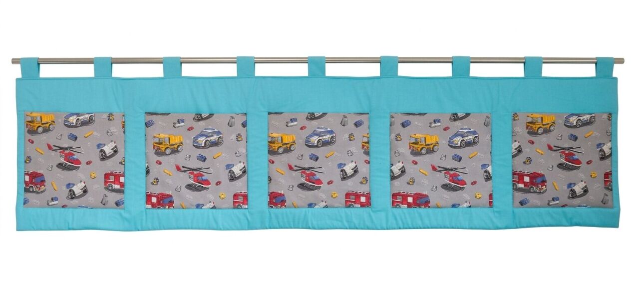 Kapsář za postel 200x50 cm záchranné složky na světle tyrkysové