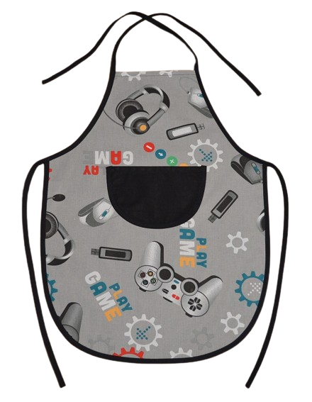 Dětská bavlněná zástěra herní motiv