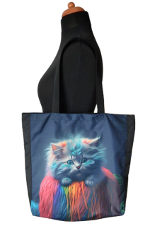 Dámská nákupní taška koťátko na klubíčku