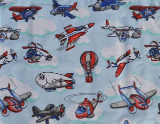 Bavlněný ubrousek na školní svačinu letadla