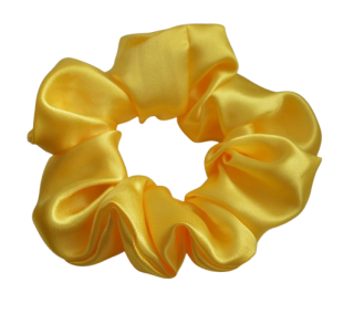 Látková scrunchie gumička do vlasů žlutá