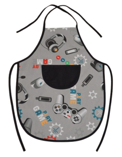 Dětská bavlněná zástěra herní motiv