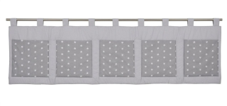 Velký kapsář za postel 200x50 cm hvězdičky na šedé